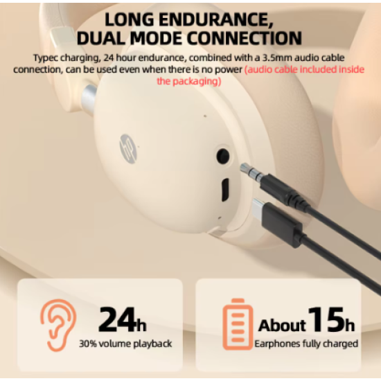 HP H231R Wireless Bluetooth Headphone (Milk Tea)