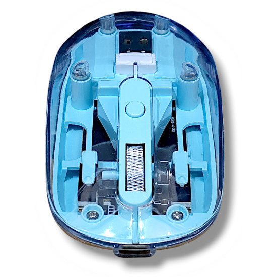 M9 Transparent Wireless USB + Bluetooth Rechargeable Mouse