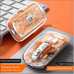 T5 Transparent Wireless USB + Bluetooth Rechargeable Mouse